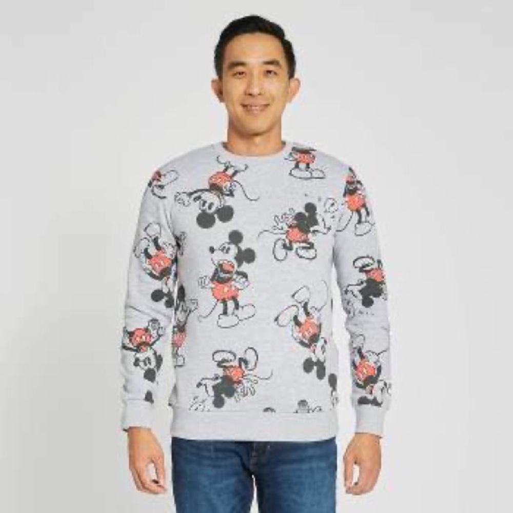 EUC Target Men's Disney 100 Mickey Graphic Sweatshirt, Grey, Medium